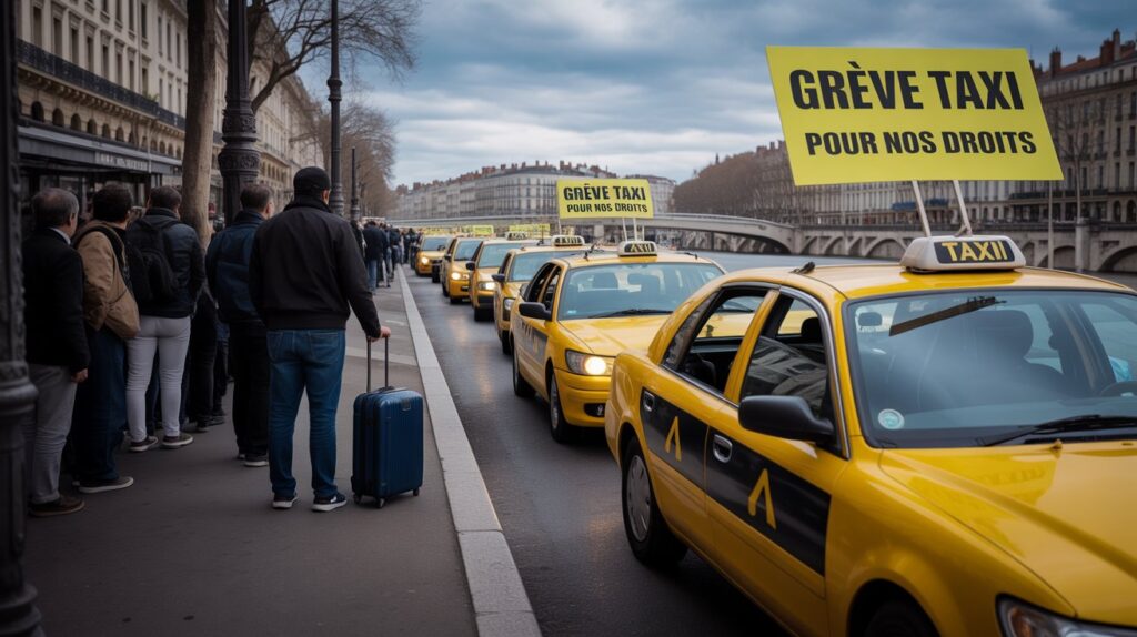 blocage taxi lyon